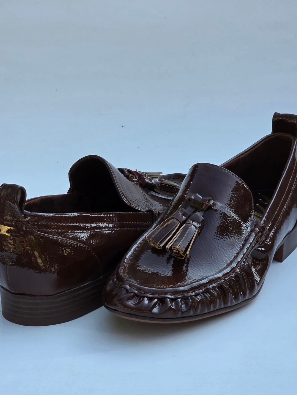 Circus NY Sam Edelman Hudson Loafers Womens 9 Rich Pecan Patent Tassel Shoes